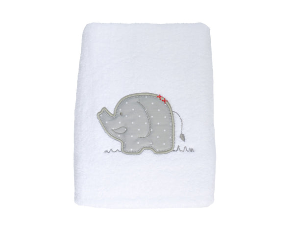 Super Plush Towel with Embroidered Elephant