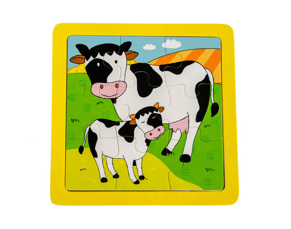 Baby with Mother Cow Wooden Puzzle