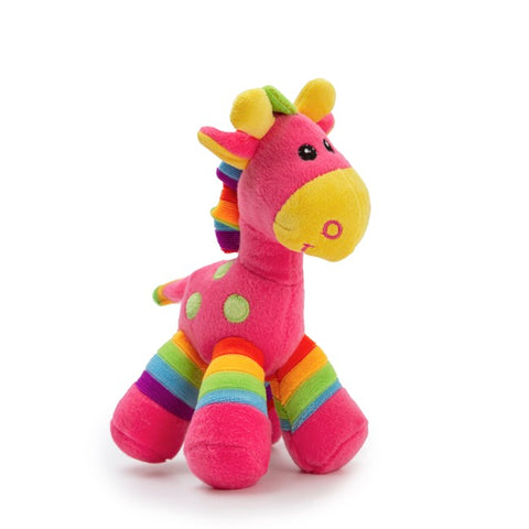 Copy of Bright Stripes Giraffe Plush Rattle Toy - Hot Pink
