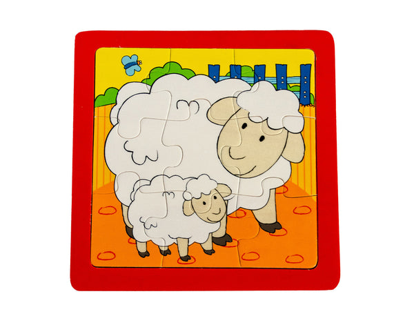 Baby with Mother Sheep Wooden Puzzle