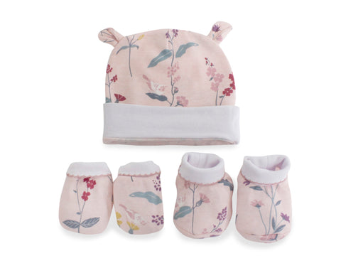3 Piece Floral Baby Layette Set