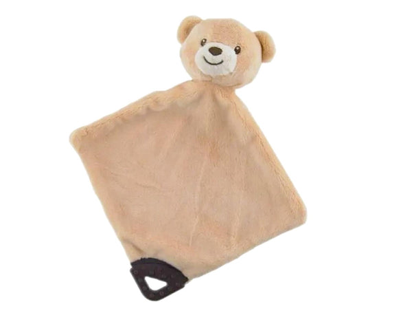 Brown Teddy Comforter Blankie with Teether