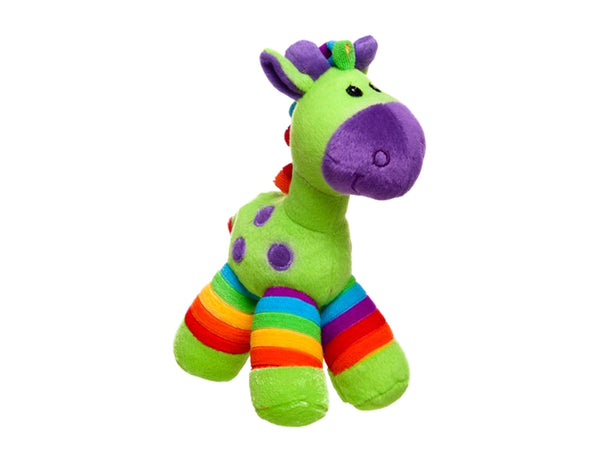 Bright multi coloured giraffe toy