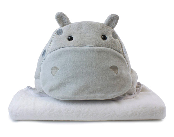 Hippo Large Plush Hooded Towel