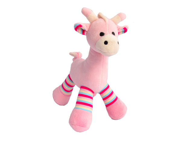Pink Giraffe Plush Rattle Toy