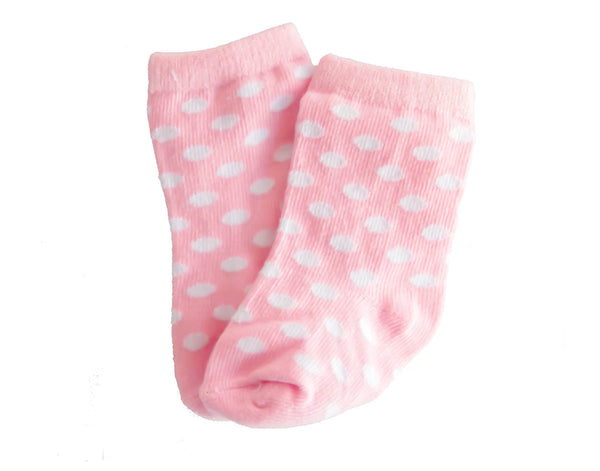Pink and White Spotted Socks