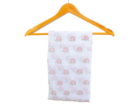Baby Girl Elephant Muslin Wrap