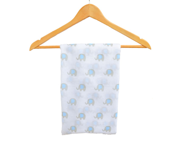 Baby Boy Elephant Muslin Wrap