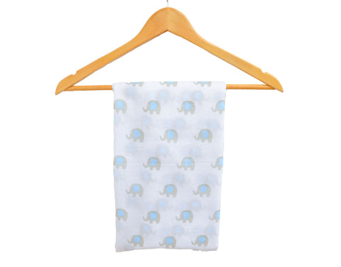 Baby Boy Elephant Muslin Wrap